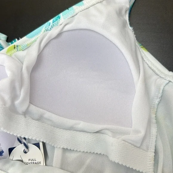 Sonnet Shores Skirted One Piece Bathing Suit 6 Leaf Print Full Coverage … - Picture 4 of 13